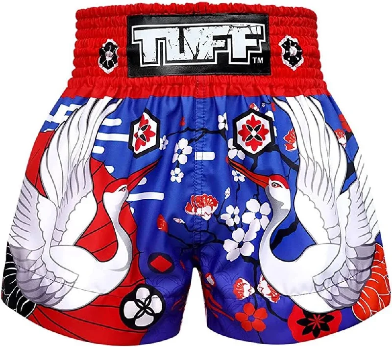 Comfortable Lounge Shorts-Tuff Muay Thai Shorts  TUF-MS639 BLU