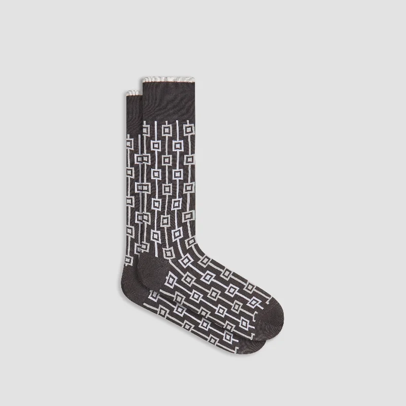 Stylish No-Show Socks-Geometric Mid-Calf Socks