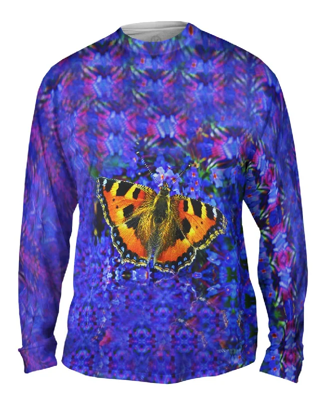 Comfortable Cotton Long Sleeve-Graceful Orange Butterfly