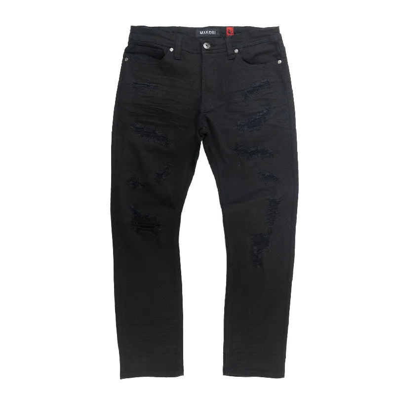 Stretch Fit Pants-M1934 Romano Jeans - Jet Black