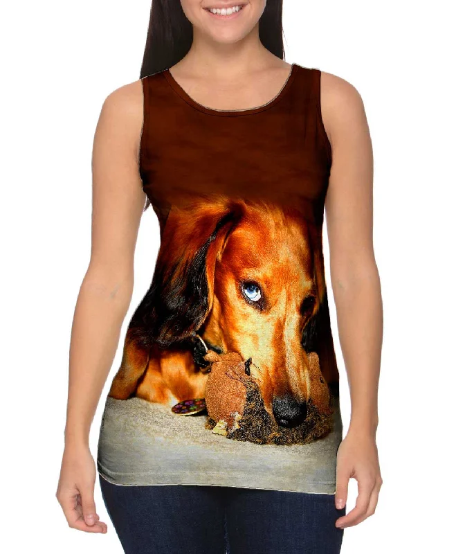 Vintage Graphic Tank-Dachshund With Chew Toy