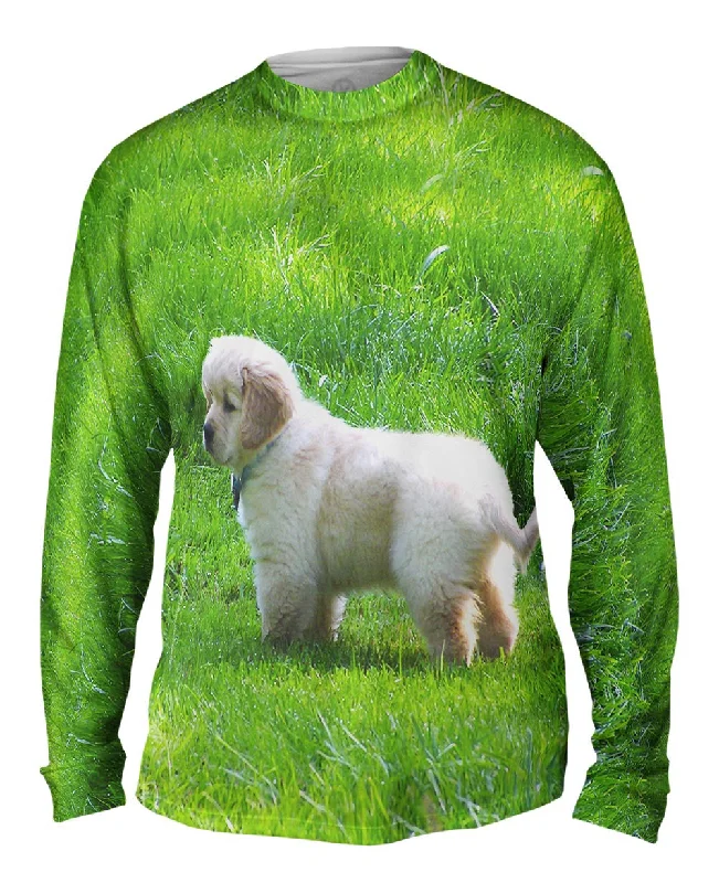 Fun Print Long Sleeve Shirt-Furry Ball Golden Lab