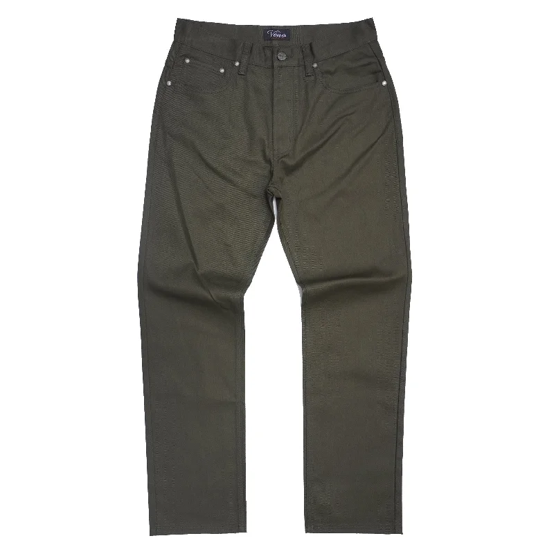 Cool Street Style Pants-V1761 Veno Twill Denim Jeans - Olive