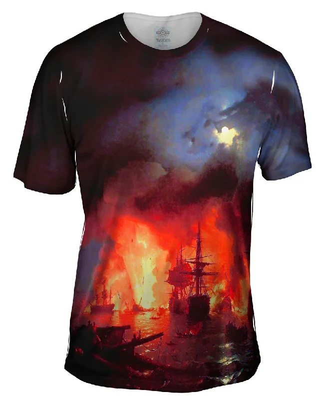 Nature Graphic T-shirt-Ivan Aivazovsky - "Battle Of Chesma"