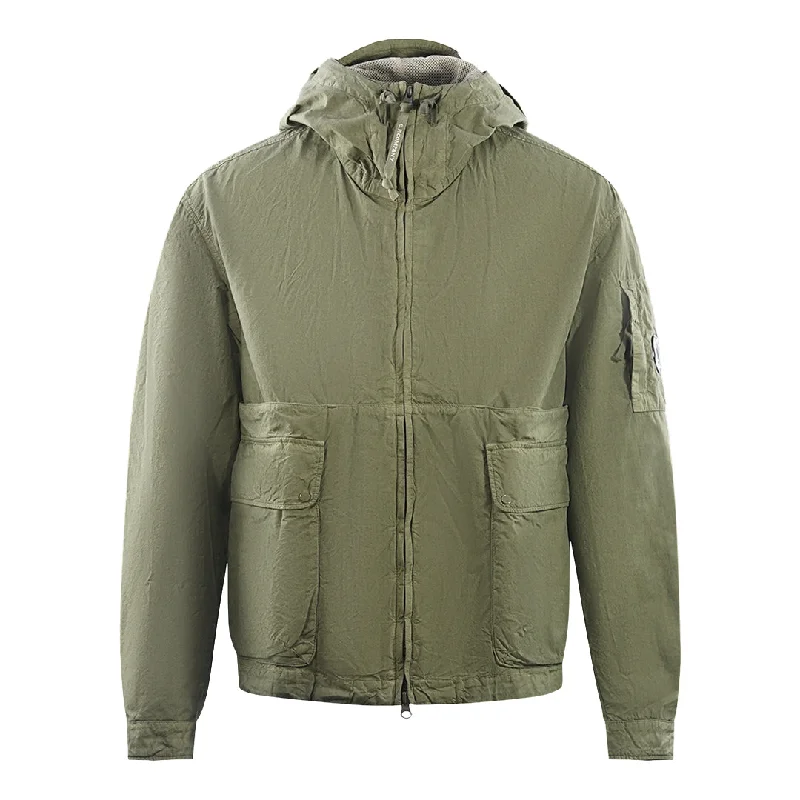 Color Block Jacket-C.P. Company BA-Tic Light Hooded Bronze Green Jacket