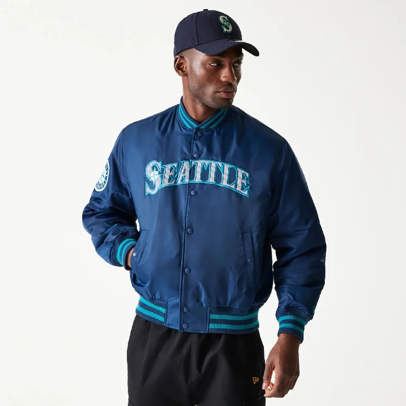 Soft Cashmere Jacket-Seattle Mariners MLB Stadium Navy Jacket