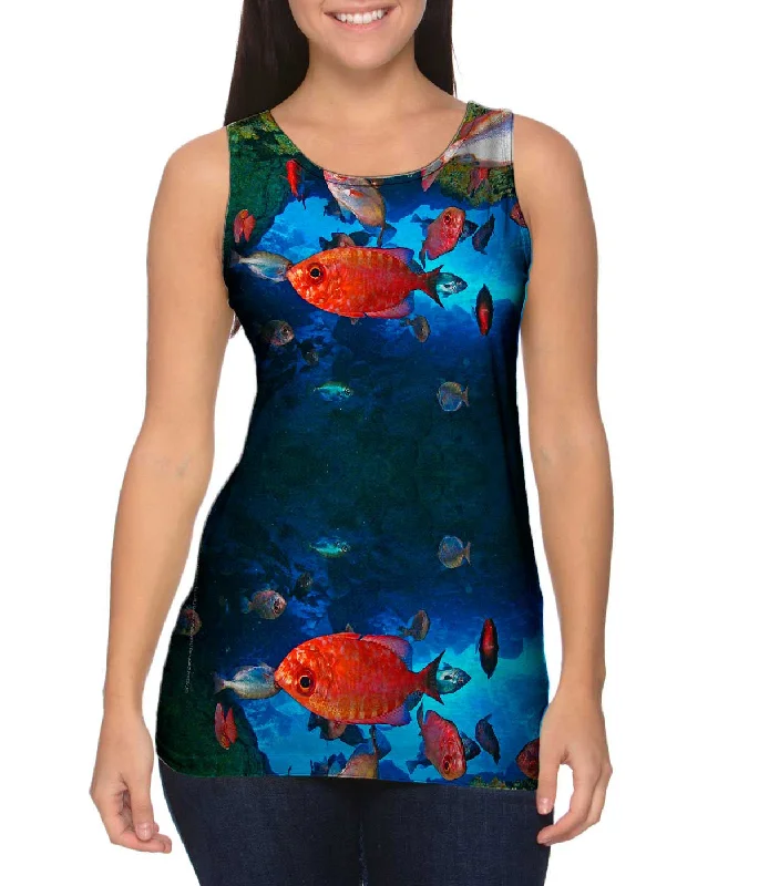 Casual Summer Sleeveless Top-Cueva Del Tiburon Underwater