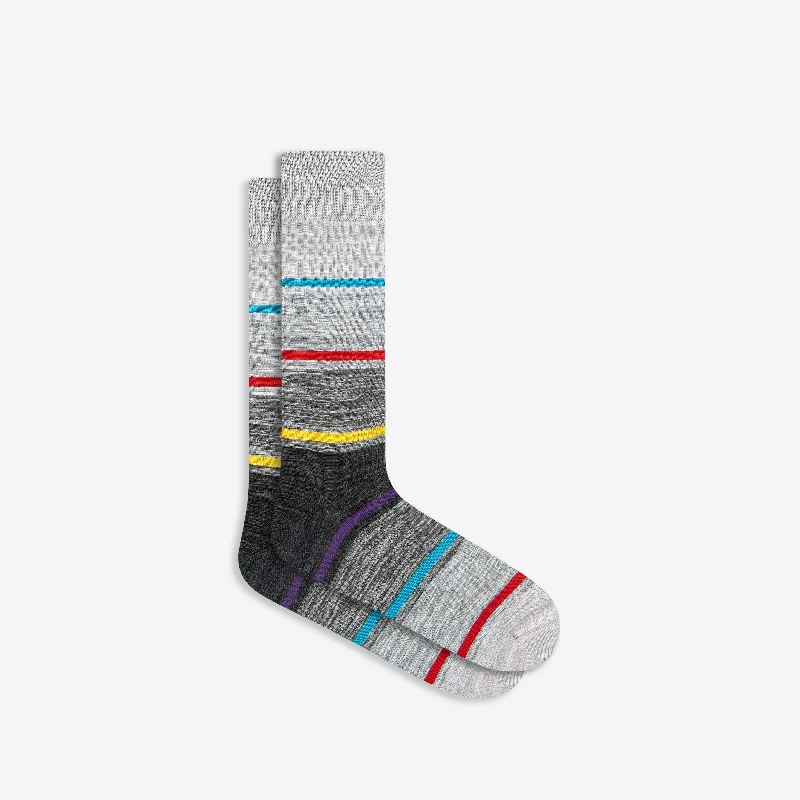 Bold Color Socks-Striped Mid-Calf Socks