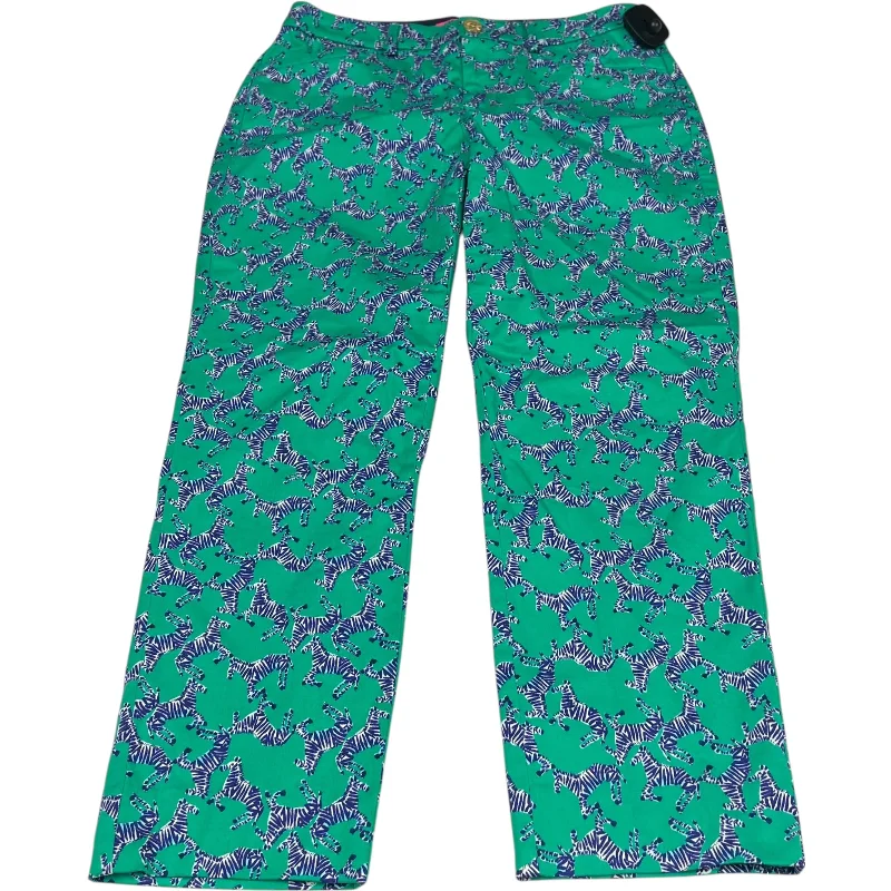 Relaxed Fit Joggers-Pants Designer By Lilly Pulitzer In Blue & Green, Size: 4