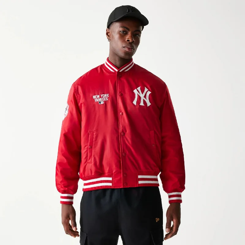 Custom Graphic Jacket-New York Yankees MLB Logo Stadium Red Jacket