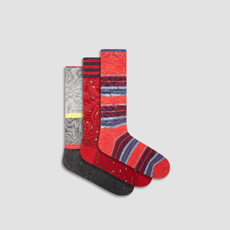 Cozy Fleece Socks-Three-Pair Assorted Sock Box