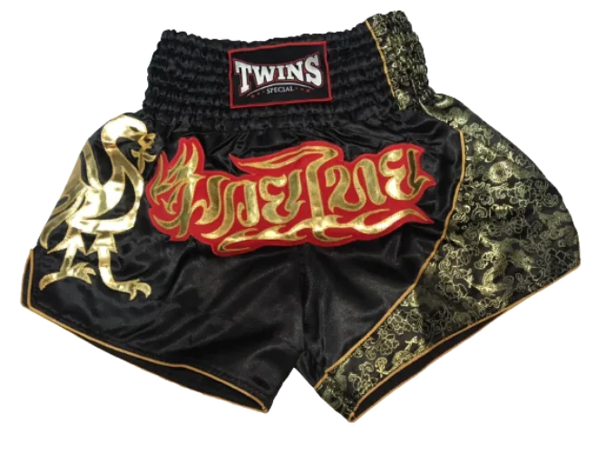 Cool Tie Dye Shorts-Twins Special Muay Thai Shorts T-151 Black/RD