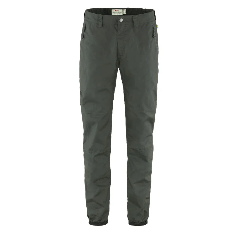 Slim Fit Jogger Pants-Fjallraven Vardag Trousers Regular Stone Grey