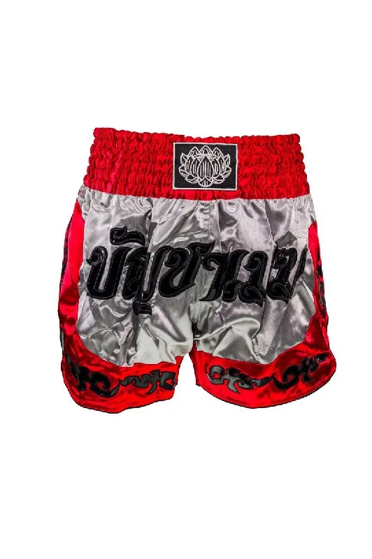 Classic Denim Shorts-Buakaw Shorts BFG33-3 RED Grey