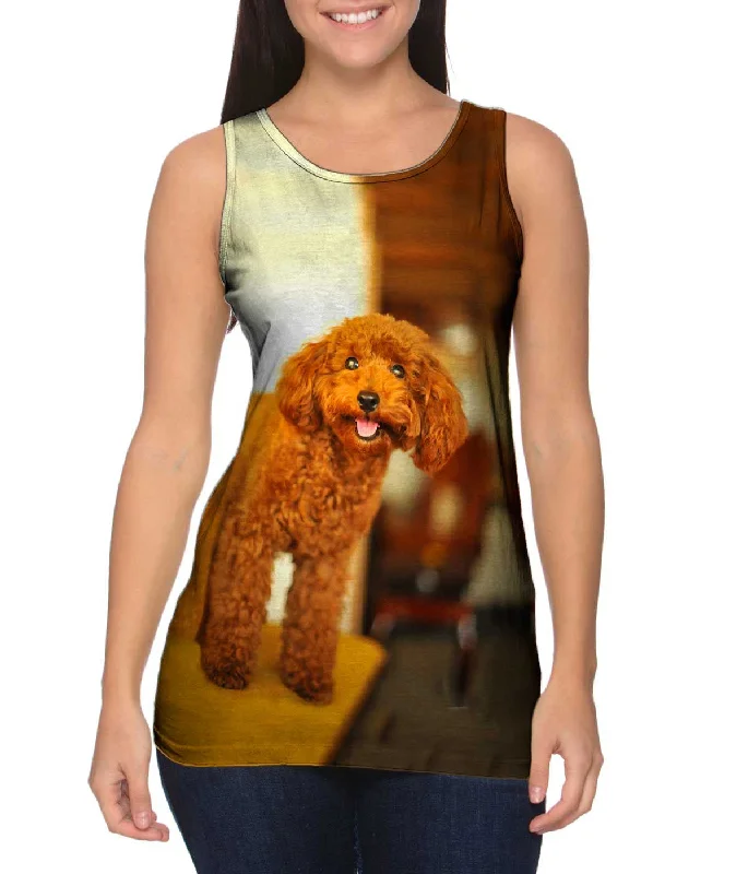 Stylish Gym Tank Top-Delightfully Happy Poodle