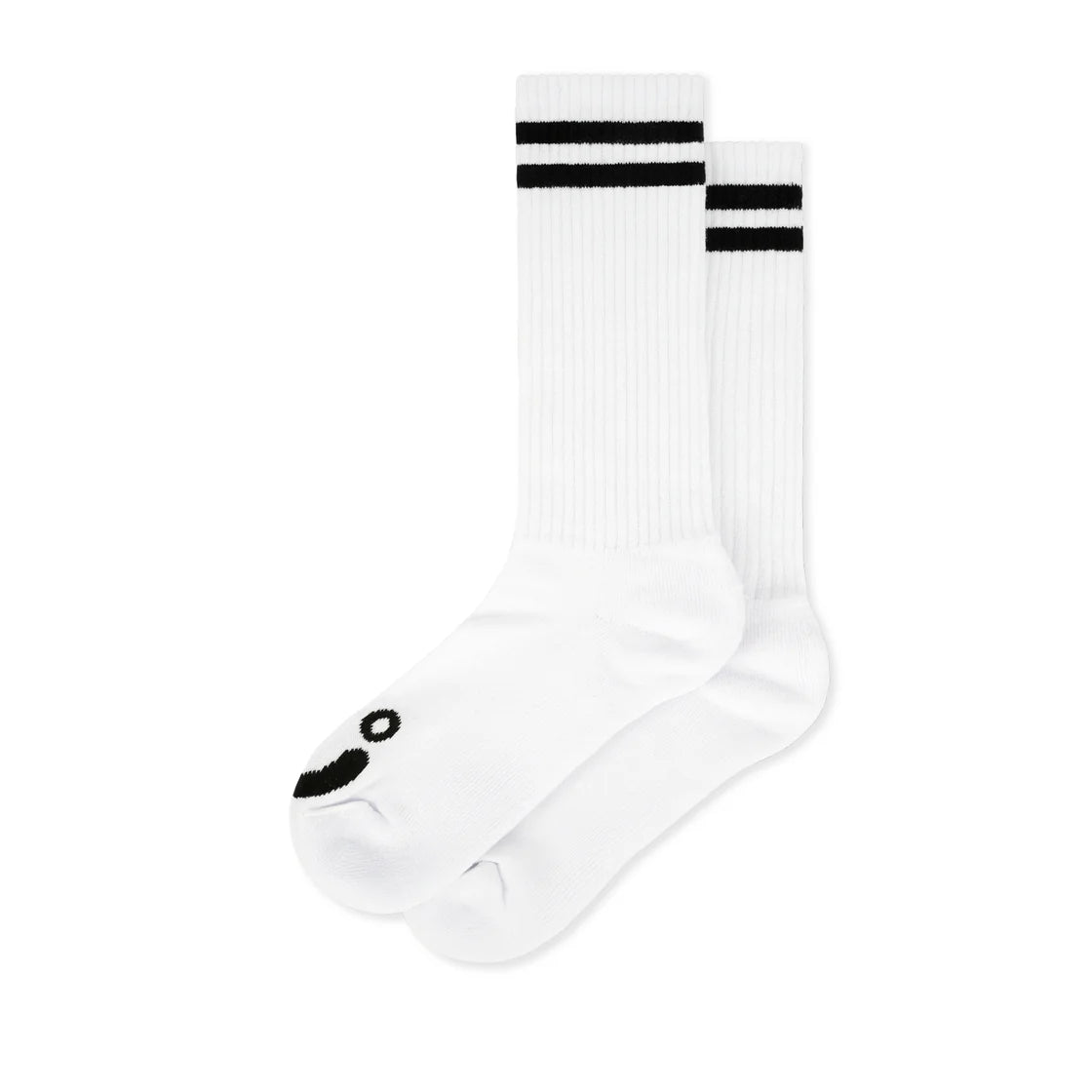 Fun Christmas Socks-Polar Skate Co. - Rib Socks | Long | Happy Sad - White