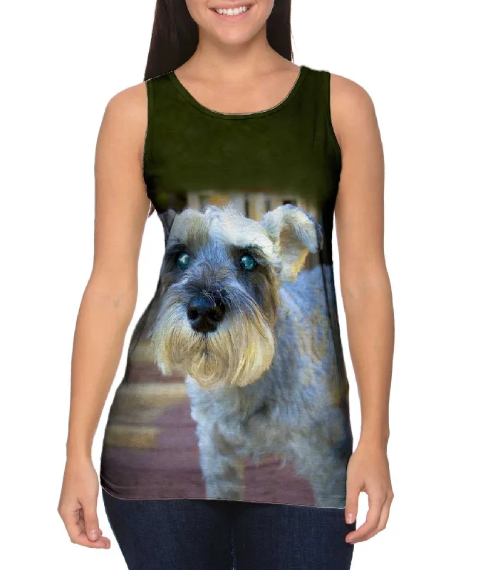 Classic White Tank Top-Curious Schnauzer