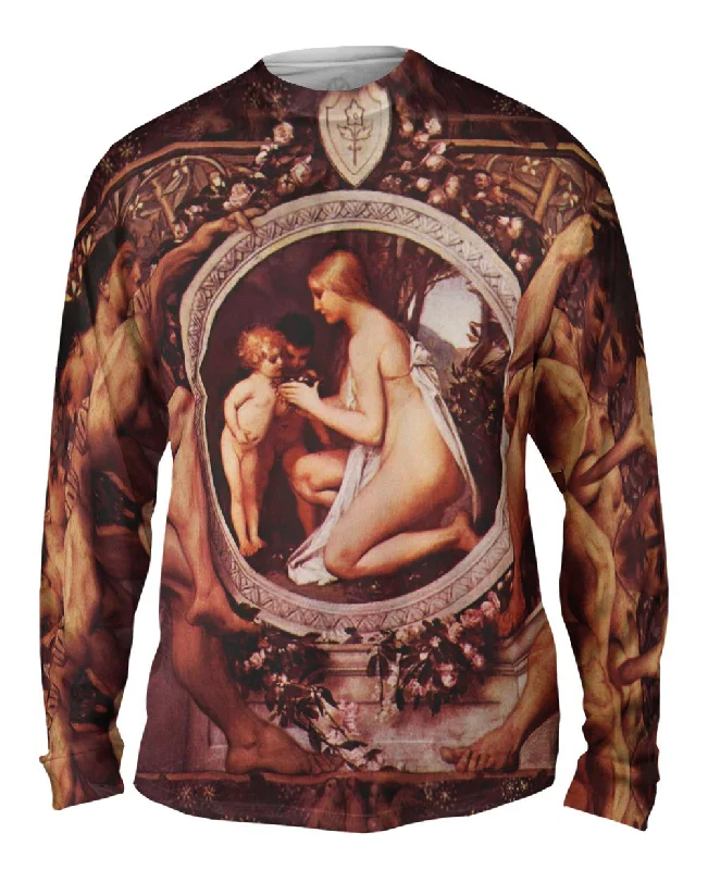 Bold Design Long Sleeve Shirt-Gustav Klimt -"Idyll" (1884)