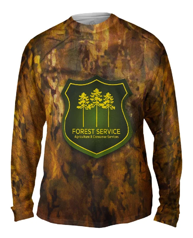 Retro Print Long Sleeve-Forest Service Brown Camo