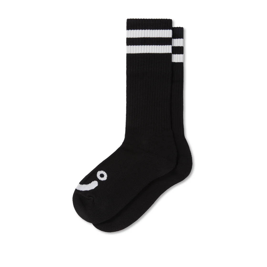 Custom Printed Socks-Polar Skate Co. - Rib Socks | Long | Happy Sad - Black