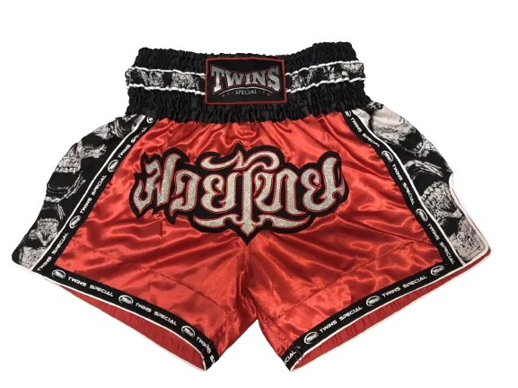 Sports Performance Shorts-Twins Muay Thai Shorts TBS-SKULL Red