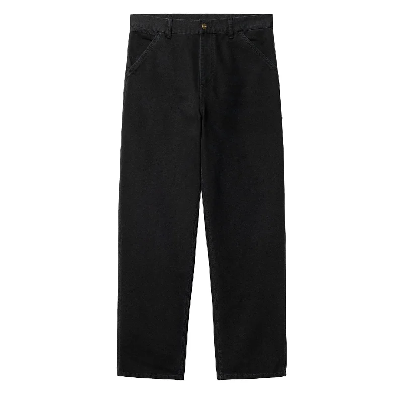 High-Tech Fitness Pants-Carhartt WIP Single Knee Pant Black Aged Canvas