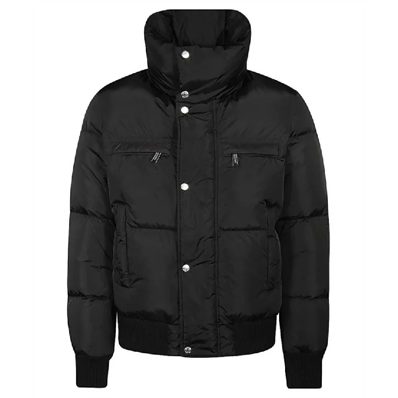 Classic Fleece Jacket-Dsquared2 Neck Logo Black Down Jacket