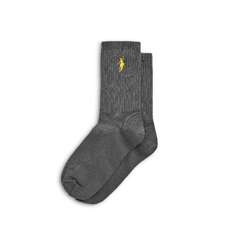 Athletic Compression Socks-POLAR SKATE CO. - "NO COMPLY" SOCKS (GRAPHITE/YELLOW)