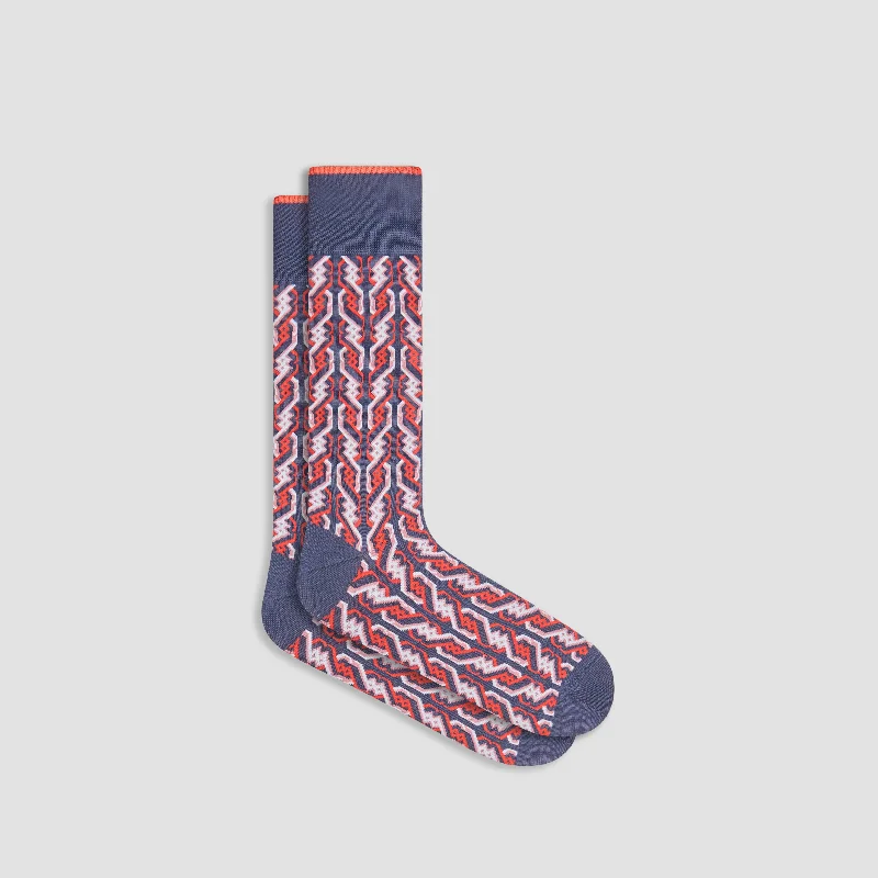 Warm Thermal Winter Socks-Cable Stripe Mid-Calf Socks