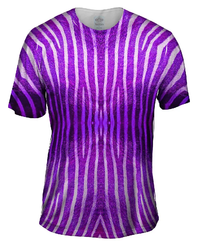 Classic White T-shirt-Purple Zebra Stripes Copy