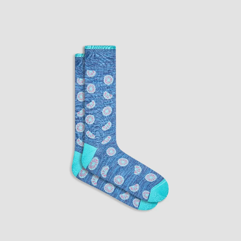 Custom Printed Compression Socks-Citrus Fruit Mid-Calf Socks