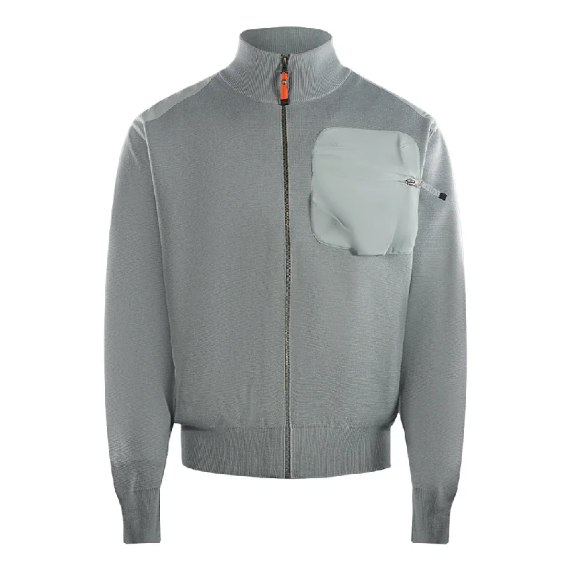 Custom Design Jacket-Parajumpers Shark Grey Knit Jacket