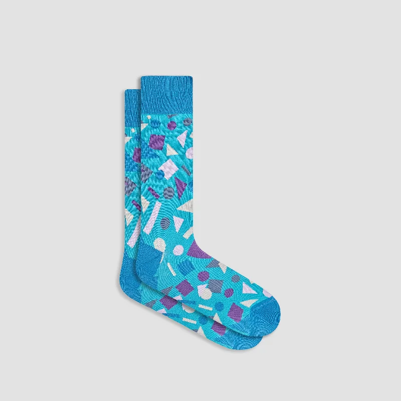 Warm Fuzzy Socks-Geometric Mid-Calf Socks