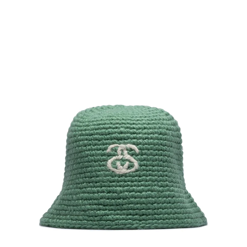 Bold Text Hat-SS LINK KNIT BUCKET HAT