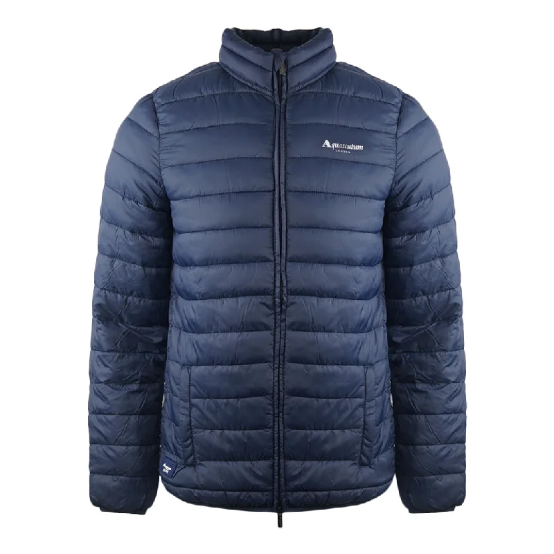 Trendy Varsity Jacket-Aquascutum London Logo Navy Blue Active Jacket