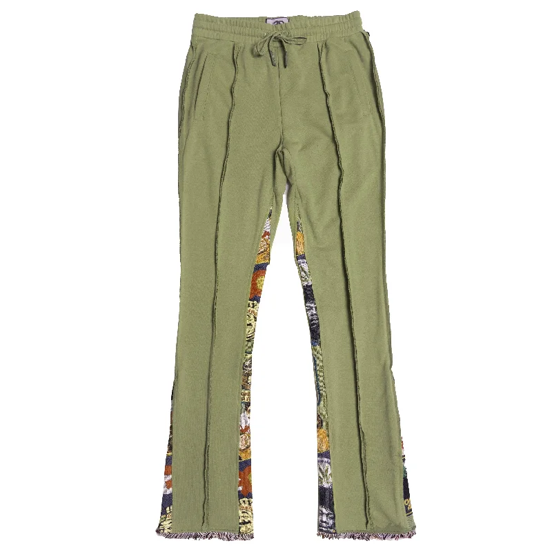 Breathable Running Pants-F1959 Frost Blow French Terry Pants - Olive