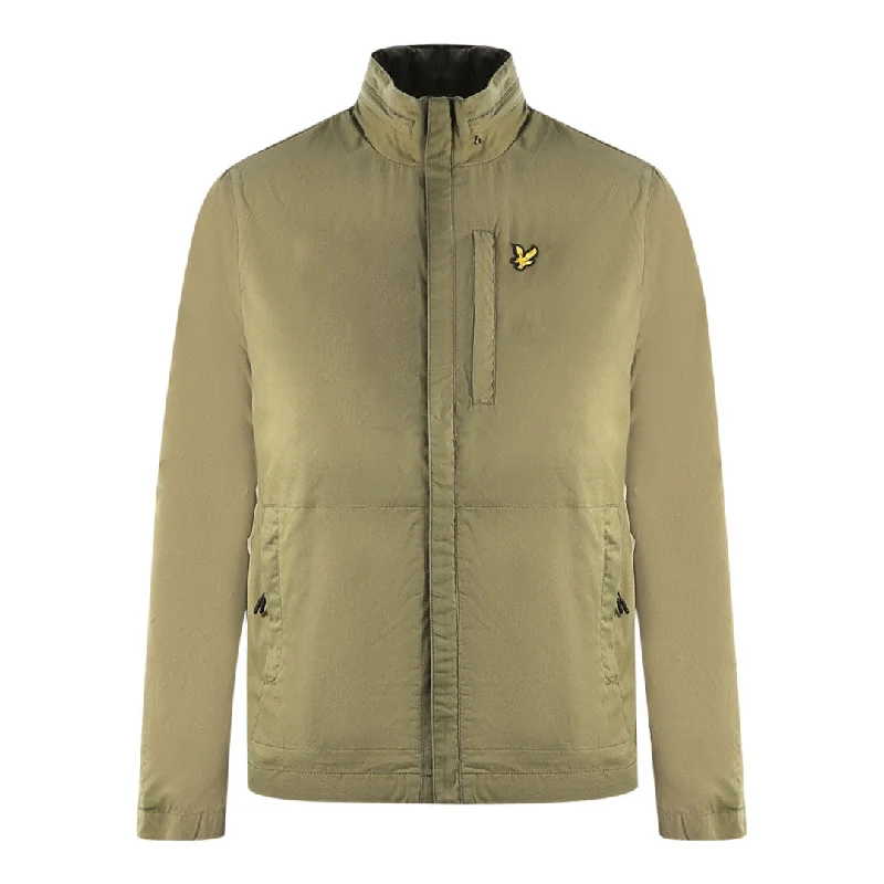 Classic Parka Jacket-Lyle & Scott Lightweight Funnel Neck Green Jacket