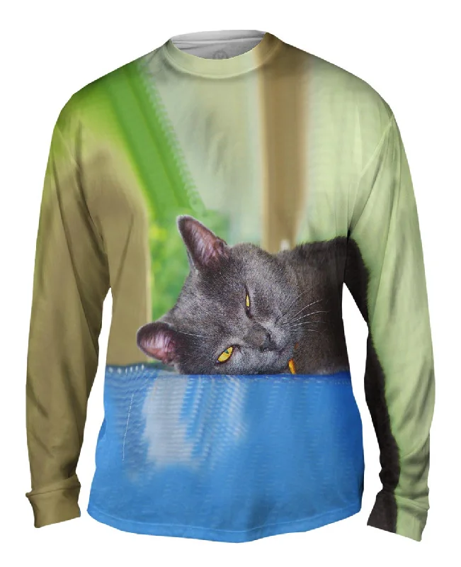 Simple Cotton Long Sleeve-Grey Cat Napping