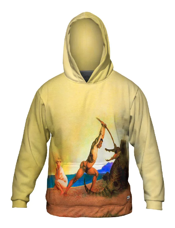 Comfortable Lounge Hoodie-Albrecht Durer - "Persee Killing The Dragon" (1910)