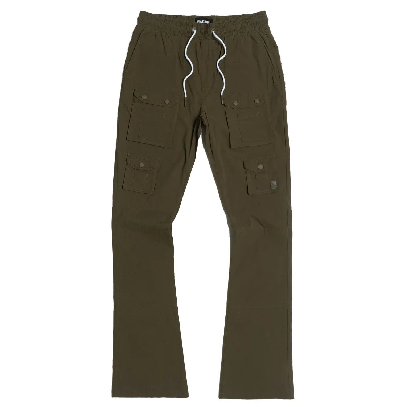 Soft Stretch Denim Pants-M1633 Colton 34” Stack Nylon/Spandex  Sweat Pants - Dark Olive