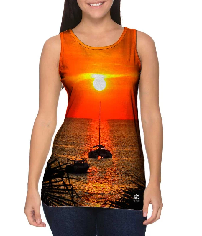 Lightweight Workout Tank-Catamaran Caught In The Sunset