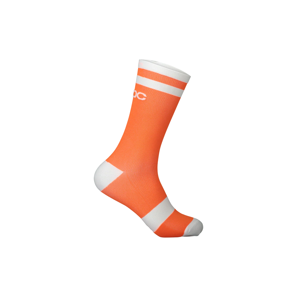 Athletic Compression Socks-POC Lure Long MTB Sock - Zink Orange-Hydrogen White