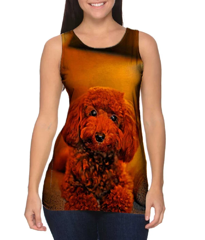 Cool Text Graphic Tank-Cute Toy Couch Poodle