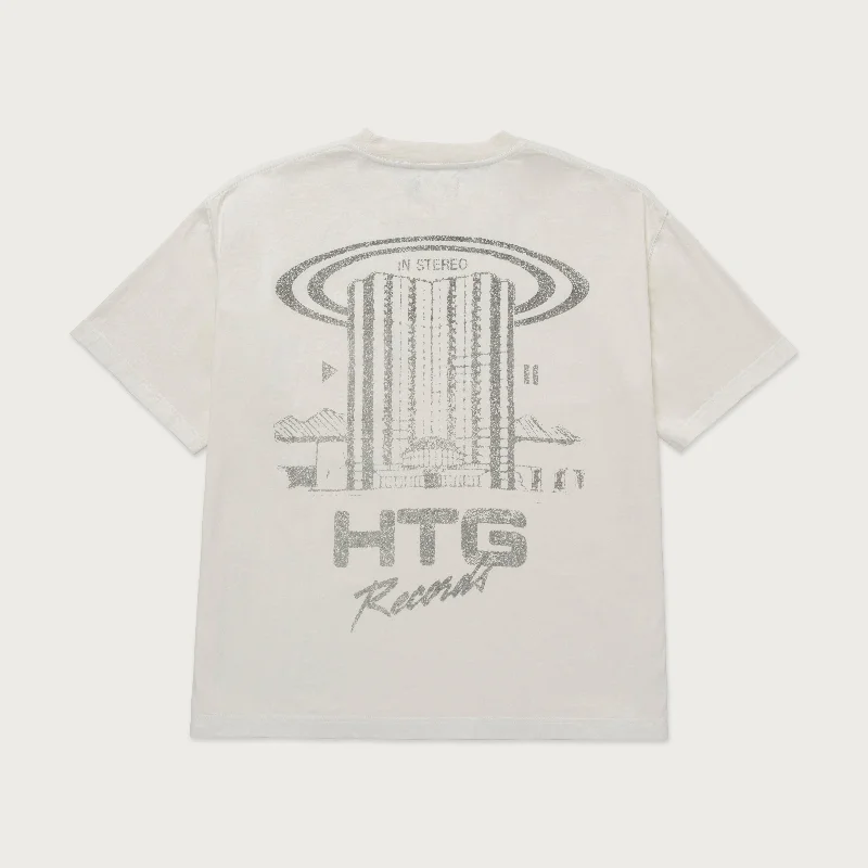 Graphic Quote T-shirt-Htg Records Tee - White