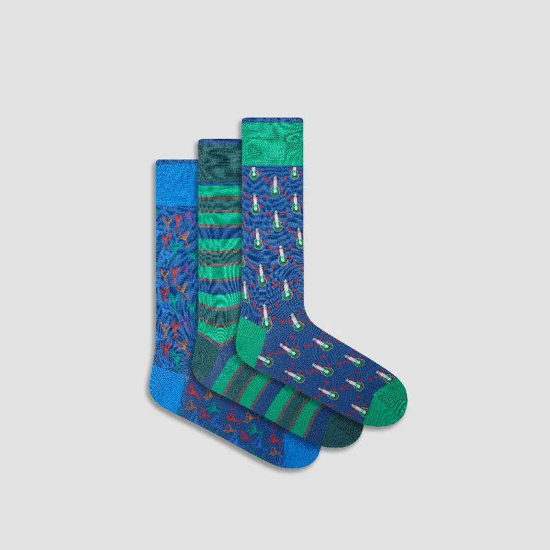 Custom Printed Socks-Three-Pair Assorted Sock Box