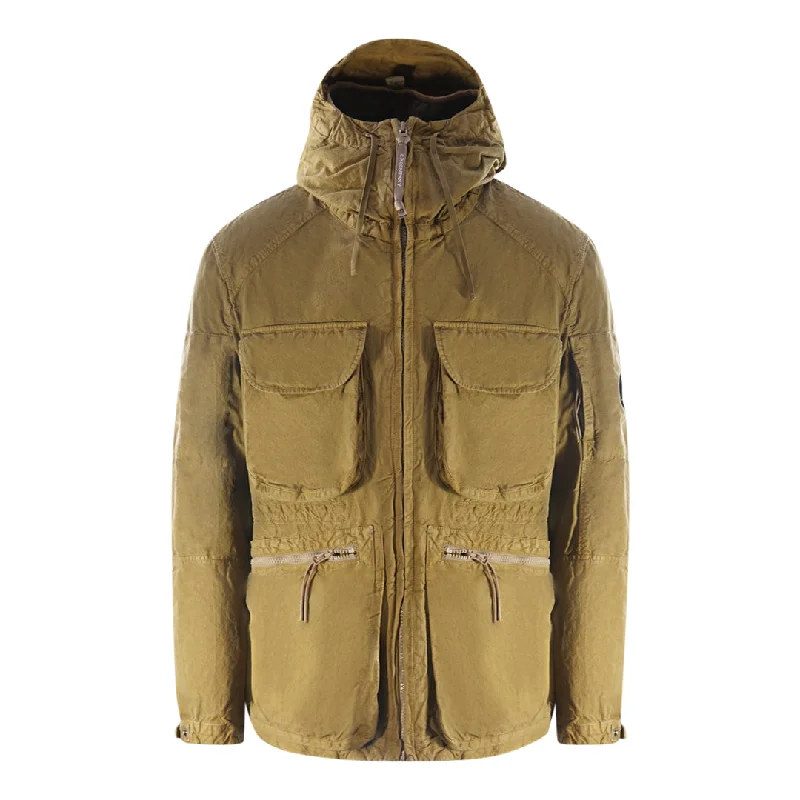 Military Style Jacket-C P Company Ba Tic Hooded Cumin Field Jacket