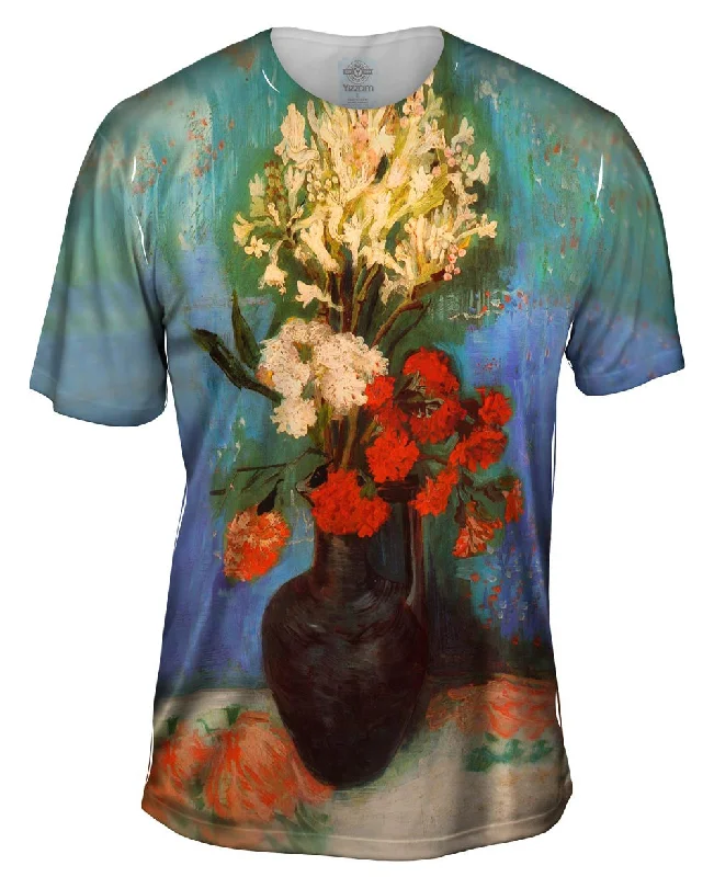 Abstract Design T-shirt-Van Gogh -"Vase with Carnations" (1886)