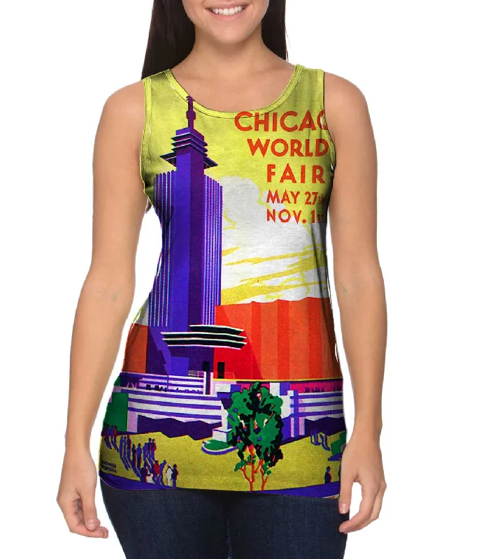 Relaxed Casual Tank Top-Chicago Worlds Fair Poster 054