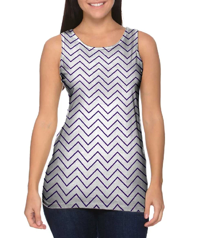 Comfortable Yoga Tank-Chevron Purple Thin