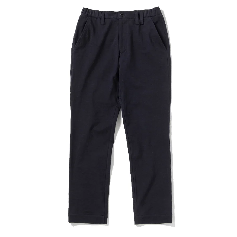 High-Waisted Casual Pants-Jackman Stretch Trousers Dark Navy